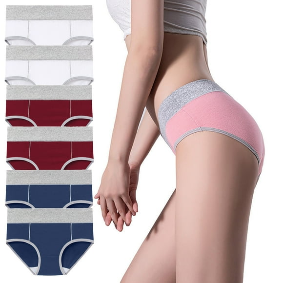 Birdeem Panties for Women Womens Mid-Waist Breathable Lace Butt Lifting 6Pc Underwear