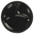 thumbnail image 1 of Assiette en Plastique Lourd 10.25 Po, 3 Compartiments, Noir, 1 of 1