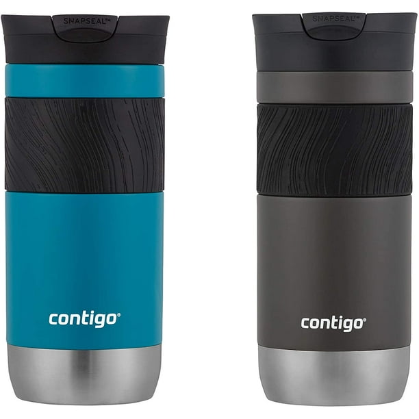 Contigo 2104592 Snapseal Insulated Travel Mug 16 Oz Sake Juniper 2pack Walmart Com