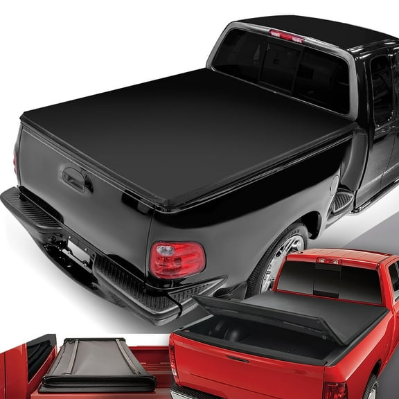 DNA Motoring For 97-04 Ford F150 Truck 6.5ft Bed Tri-Fold Adjustable Soft Trunk Tonneau Cover