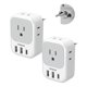 thumbnail image 1 of Adaptador de corriente TESSAN tipo N Plug Brazil con 3 puertos USB y 4 salidas, 1 of 7