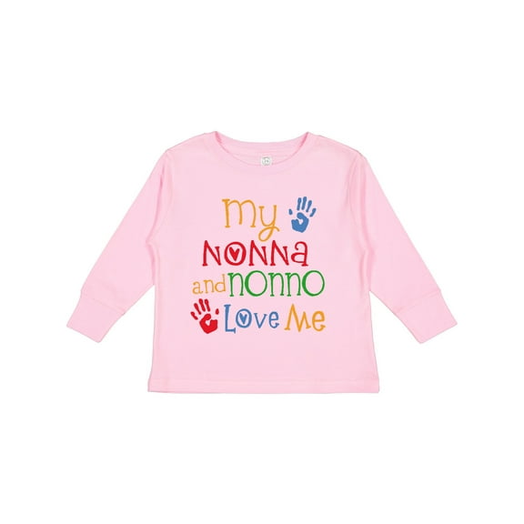 Inktastic My Nonna and Nonno Love Me Grandchild Boys or Girls Long Sleeve Toddler T-Shirt