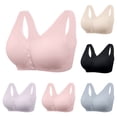 thumbnail image 2 of NIEWTR Front Closure Bras for Women Full Coverage No Underwire Seniors Soft Comfortable Support Push Up Bralettes(Grey,2XL), 2 of 9