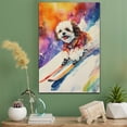 thumbnail image 2 of Lhasa Apso Dog Stretched Canvas Size 8x12 – Skiing Theme Dog Art for Wall, Lhasa Apso Dog Playing Skiing Wall Art, Dog Lover Canvas Decor, 2 of 5