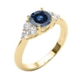 thumbnail image 2 of 10K Solid Rose White Yellow Gold 1.35 Carat Blue And White Diamond Engagement Wedding Rings For Women, 2 of 5