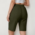 thumbnail image 4 of Women's Bermuda Shorts Lightweight Hiking for Running Athletic Camping Travel Golf High Waisted Knee Length with Pockets Army Green S, 4 of 6