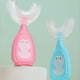 thumbnail image 4 of Cepillo de dientes de silicona de mano en forma de U para bebés Cepillo de dientes de doble cara Accesorios para mordedores para niños con mango Gadgets de limpieza Grande, Rosa Grande, Rosa Eigraketly  HA009119-06, 4 of 6
