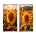 thumbnail image 2 of Designart "A Golden Sunflower Set Against the Sunset II" Floral Framed Wall Art Set Of 2 - Yellow Floral Framed Canvas Set For Living Room Decor, 2 of 7