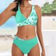 thumbnail image 2 of Gibobby Traje de Baño Sexy Bikini Bikini de cintura alta para mujer, bañador Sexy de realce de dos piezas, traje de baño Vintage de dos piezas, conjunto (Verde de menta,CH), 2 of 5