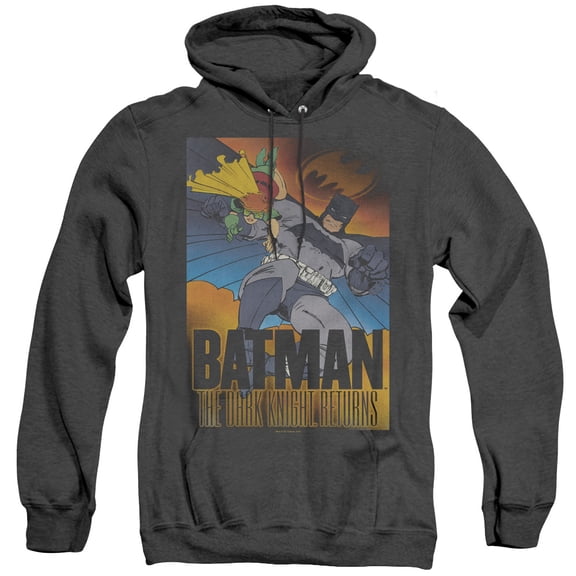 Batman Dk Returns Adult Heather Hoodie Sweatshirt Black