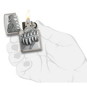 Zippo Fire Breathing Dragon Emblem Brushed Chrome Windproof Pocket Lighter