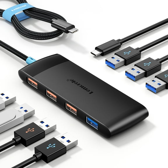 Lemorele USB C Hub, 8 in 1 Docking Station, 2FT Cable Length,, With 3 USB 3.2 10Gbps, 4 USB 3.0 5Gbps, 1 USB C Power Port, For Macbook Pro/Air, Dell Xps, Ps 4/5, iPad /iPhone