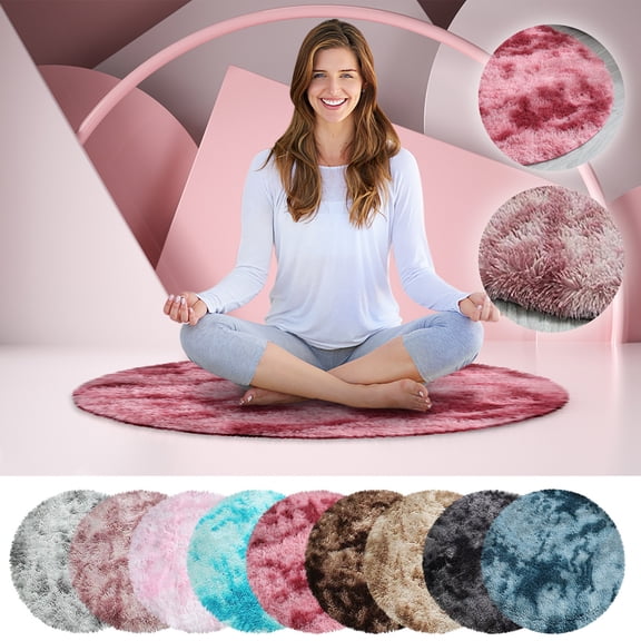 FAMTKT Soft Rug for Living Room, 39in Fuzzy Area Rug for Bedroom, Modern Non-Slip Carpets Dining Room Rug Floor Rug for Home Office Decor