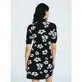 thumbnail image 3 of Scoop Women's Jacquard Floral Sweater Mini Dress with Short Sleeves, Sizes XS-XXL, 3 of 6