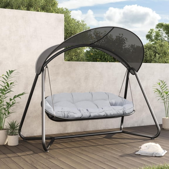 Grand Patio Outdoor Chair Porch Swing for 3 Person, Gray