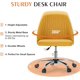 thumbnail image 4 of Silla de escritorio Simple Deluxe sin brazos amarilla con ruedas, 4 of 7