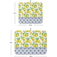 thumbnail image 5 of Summer Fresh Lemon Dish Drying Mats for Kitchen Counter Indigo Blue Tile Pattern Microfiber Absorbent Dish Drainer/Rack Mat Reversible Hangding Quick Drying kitchen Mat, 18x24inch Machine Washable, 5 of 6