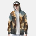 thumbnail image 2 of Gukieu Cloud Rainbow Winged Dog Print Sun Protection Hoodies for Men and Women, Zippered Long-sleeved Quick-drying UV Protection Shirts, Suitable for Sports, Swimming, Fishing-Large, 2 of 7