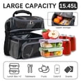 thumbnail image 3 of GYEUKHAM Double Layer Cooler Insulated Lunch Bag Adult Lunch Box Large Tote Bag for Men, Women, With Adjustable Strap,Front Pocket and Dual Large Mesh Side Pockets,Black Camo, 3 of 8