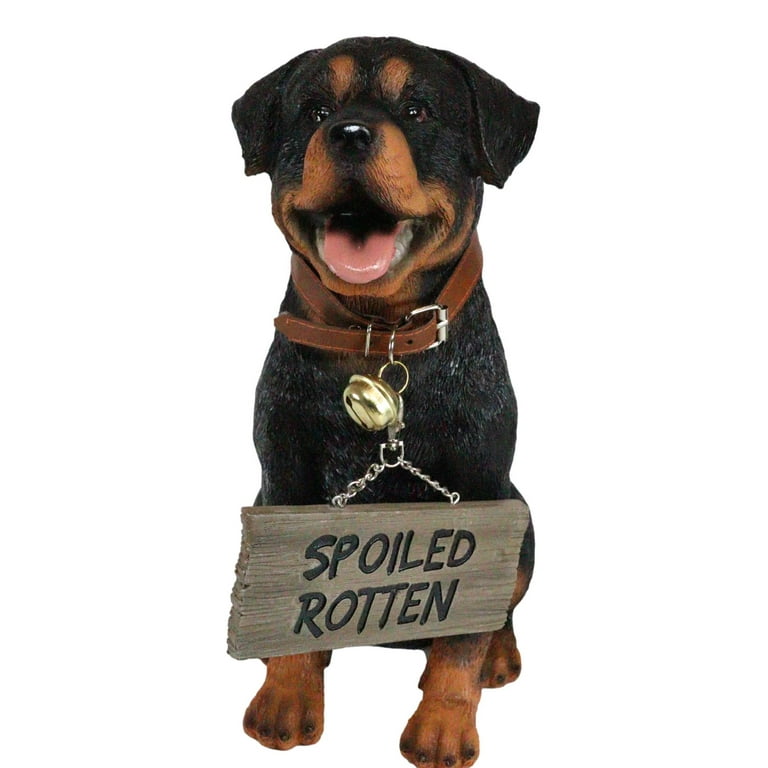 Guest Welcome Realistic Rottweiler Dog With Jingle Collar