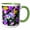 Green/White, variant on 3drose, Purple and Blue Pansy Flowers on a Flowerbed, 11oz Two-tone Green Mug