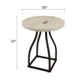 thumbnail image 6 of HomePop Lindsay Modern Wood & Metal Round Accent End Table, Black/Whitewash, 6 of 9
