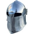 thumbnail image 5 of Medieval Barbuta Knight Helmet, Silver Steel, Templar Crusader Armour Helmet, 5 of 6