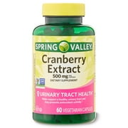 Spring Valley Cranberry Extract Vegetarian Capsules, 500mg, 60 Count