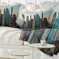 Designart New York City Skyline - Photography Throw Pillow - 12x20