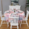 thumbnail image 2 of Pioneer Flower Floral Print Pattern Round Tablecloth 60"x60",Wrinkle Wipeable Table Cloth for Kitchen Dining Room Picnic Patio Party, 2 of 6