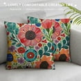 thumbnail image 3 of Orinice  Cute Lady Beetle Pillow Decorative Pillow Cover Colorful Summer Plants and Flowers Throw Pillow Case Cotton Linen French Decor Rustic Cushion Cover for Sofa Couch  White, 3 of 5