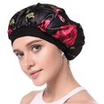 thumbnail image 1 of Bonnet banda elástica ancha para el cuidado del cabello de las mujeres, capote rizado natural de satén de pelo largo de doble capa de impresión del casquillo del sueño brand modelStyleType, 1 of 2