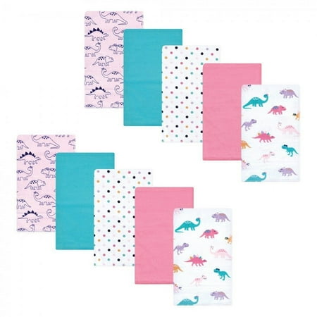 UPC: 0660168146608 | Hudson Baby Infant Girl Cotton Flannel Burp Cloths Cuteasaurus One Size