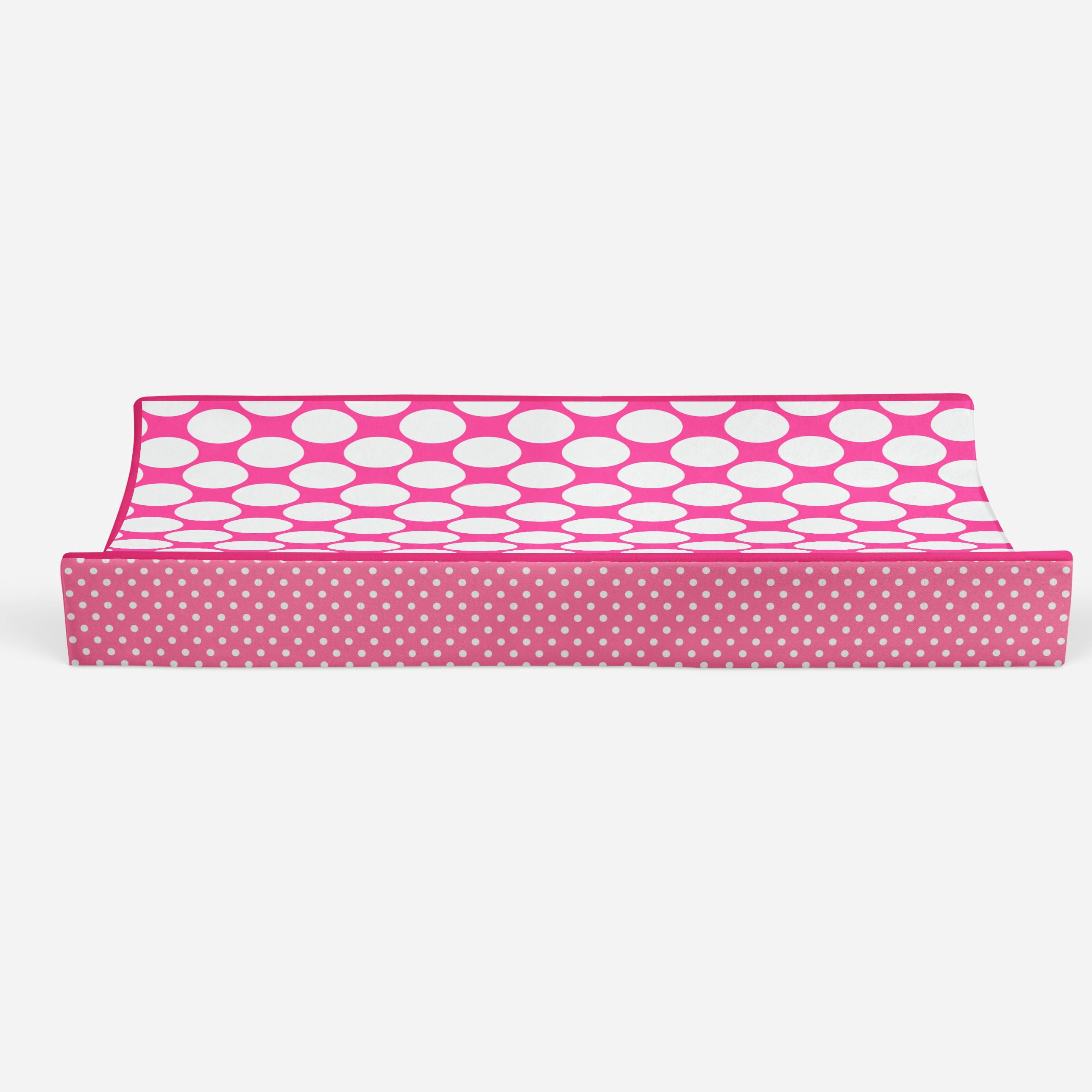 Bacati - Mix N Match Chevron/Dots Pink Girls Quilted Changing Pad Cover