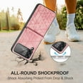 thumbnail image 5 of Phone Case for Samsung Galaxy Z Flip 4 5G Sculpture Geometrical Pattern Slim Phone Cover Premium Shockproof Matting Hard PU Back & Anti-Slip Microfiber Inner Strip Stand Protector - Pink, 5 of 14