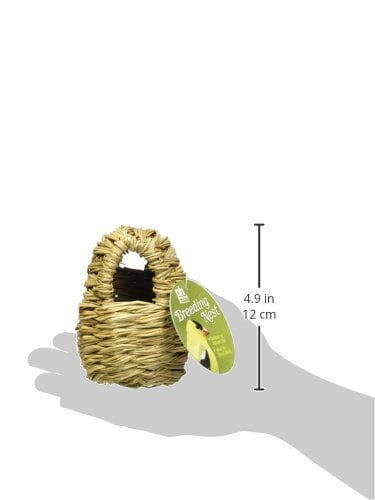 Wood Roofed Finch Nest by Prevue Pet with Natural Coconut Fiber Ready To Use 