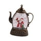 thumbnail image 4 of Centro de mesa con tetera navideña, luz de regalo, decoración de mesa para casa de campo Marrón, 4 of 9