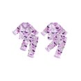 thumbnail image 2 of RUINIXCW Toddler Baby Girl Halloween Silk Stain Pajamas Outfit Kids Fall Winter PJS Set Sleepwear Ghost Printed Long Sleeve Button Down Shirt and Elastic Pants Set Homewear Loungewear, 2 of 6