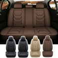 thumbnail image 3 of PEPWELL Full Set 5-Seat Car Seat Covers, PU Leather Full Surrounded Protector Pad - Waterproof & Anti-Scratch, Universal Fit for Most Sedans, SUVs & Pick-up Trucks, 3 of 13