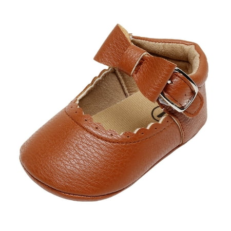 

Hwmodou Infant Girls Shoes Bowknot First Shoes Buckle Strap Toddler Soft Bottom Breathable Princess Shoes