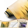 thumbnail image 4 of Wallpaper Misty Pine Forest Landscape Golden Sunrise Foggy Peel and Stick Wall Murals 69"H x 96"W Removable PVC Wall Paper Self-Adhesive Wall Paintings Art Decor for Bedroom Living Room, 4 of 7