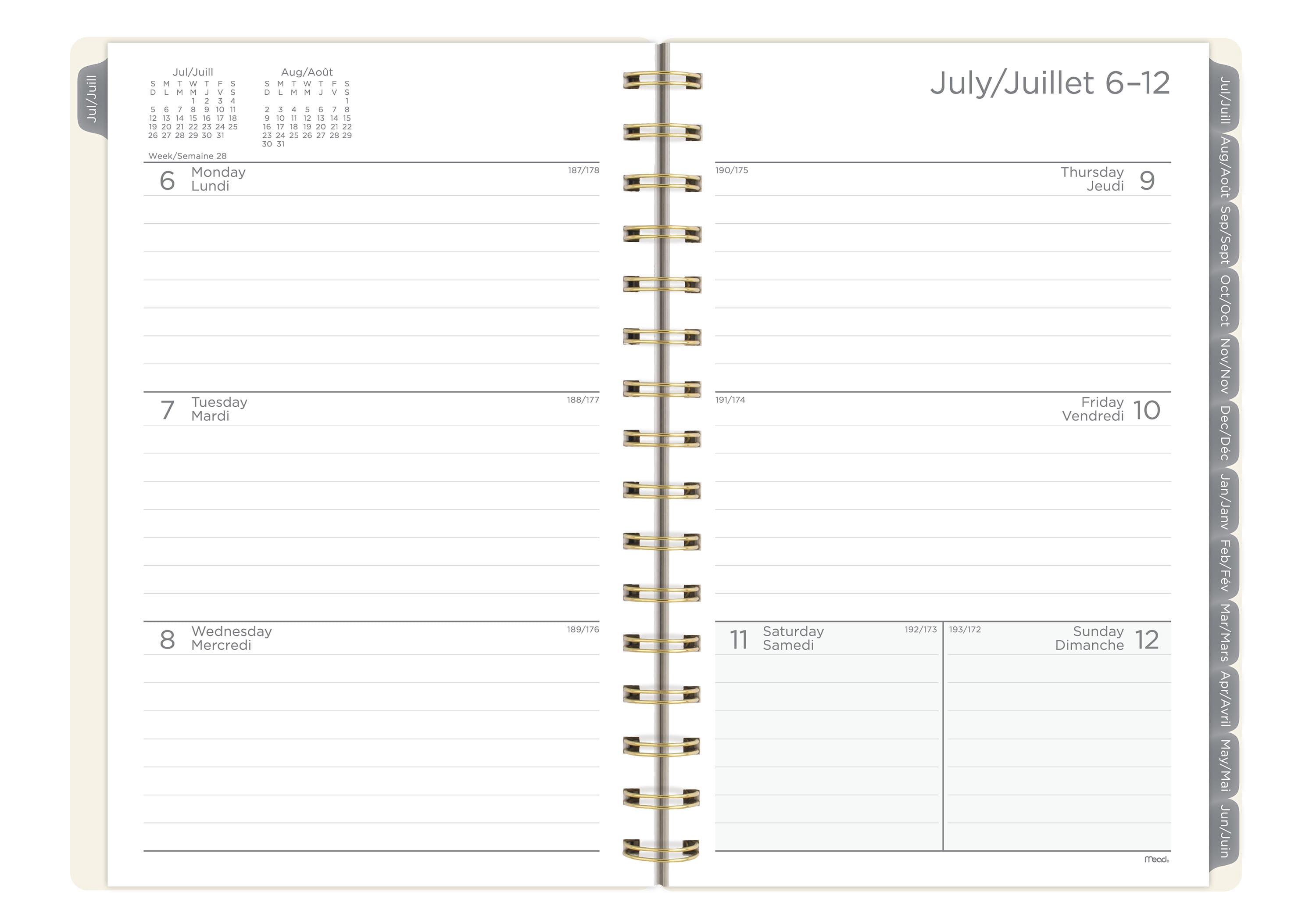 2026-2027 Mead Coloured Hearts Small Weekly and Monthly Academic Year Planner