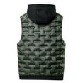 thumbnail image 5 of BiZtdJrK Mens Winter Lightweight Puffer Vest Sleeveless Windproof Durable Vests Jackets Outdoor Travel Winter Outwear with Hood Hollday Sales Army Green XXXXL, 5 of 6