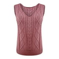 thumbnail image 4 of MESSUEN Sleeveless Tops Womens T Shirts Loose Fit V-neck Raglan V Neck Tops Knitted Tank Top Cable Knit Sweater Vest Casual Solid Tee Shirts Summer Tops for Women Summer Red L, 4 of 4