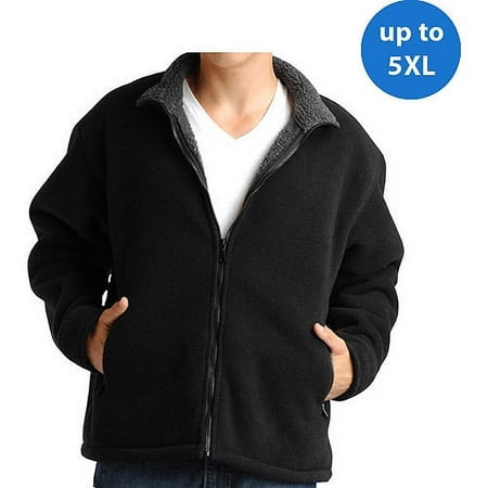 Big Men's Polar Fleece Bonded Jacket Wit