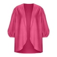 thumbnail image 4 of Niaviben cardigan for women light sweaters for women summer summer cardigans for women lightweight Chiffon Kimono Cardigane Open Front Blouse Tops blazer for women cropped jacket women Hot Pink XL, 4 of 5