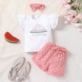 thumbnail image 6 of Toddler Outfits for Girls, Baby Girls Clothing Set Cute Cartoon Printed Short Sleeve Shorts 1T 2T 3T 4 T Baby Girls Summer Two Piece Set, 6 of 7