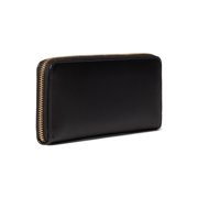 COACH Smooth Leather Slim Accordion Zip One Size Wallet, Black