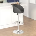 thumbnail image 3 of BizChair Contemporary Gray Vinyl Adjustable Height Barstool with Barrel Back and Chrome Base, 3 of 8