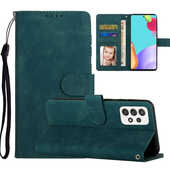 Wallet Case for Samsung Galaxy A52 4G/5G,Premium Leather Soft TPU Interior Magnetic Folio Flip Holder Card Slot Wallet Protective Case For Samsung Galaxy A52 4G/5G,Blue